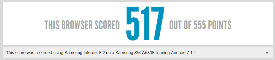 Samsung Galaxy A5 2018 test HTML5