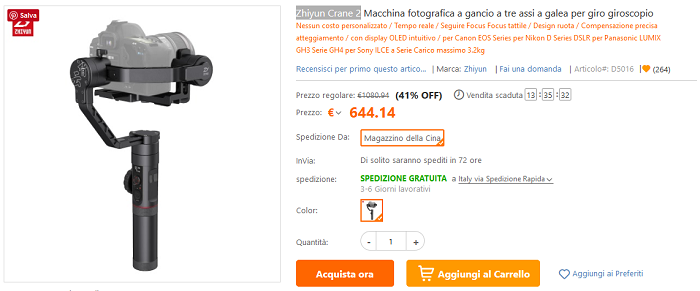 Zhiyun Crane 2 TomTop flash sale