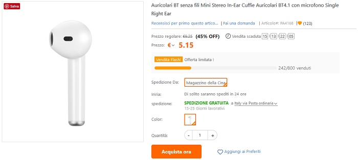 Auricolare Bluetooth offerta TomTop
