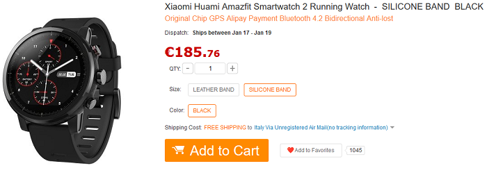 Huami Amazfit Pace 2 offerta GearBest