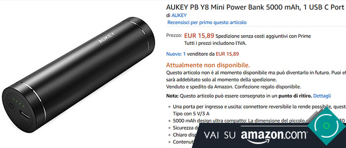 Aukey Powerbank PB-Y8 recensione