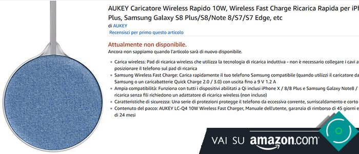 Aukey Caricatore wireless rapido LC-Q4 recensione