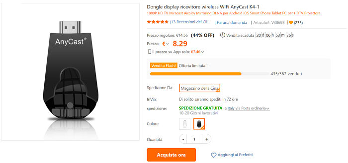 Dongle ricevitore Wi-Fi offerta TomTop