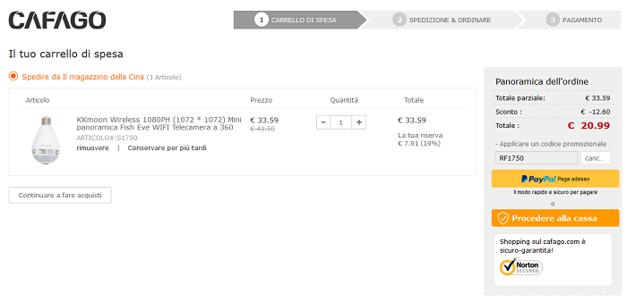 KKmoon Mini telecamera sorveglianza offerta Cafago