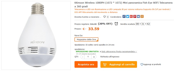 KKmoon Mini telecamera sorveglianza offerta Cafago