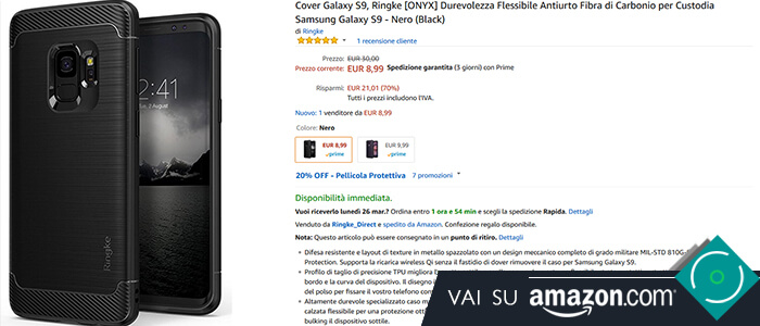 Samsung Galaxy S9 migliori cover custodie Amazon