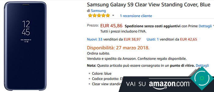 Samsung Galaxy S9 migliori cover custodie Amazon