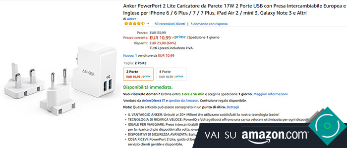 Anker PowerPort 2 Lite recensione