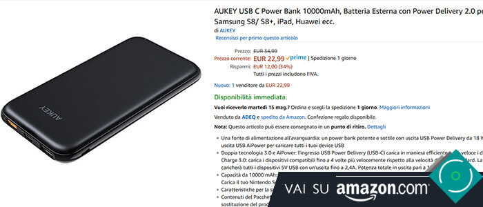 Aukey Powerbank PB-Y13 recensione