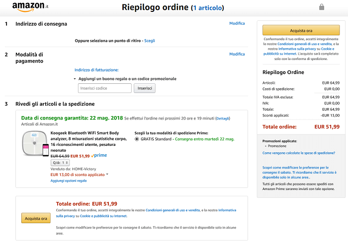 Koogeek Bilancia Smart offerta Amazon