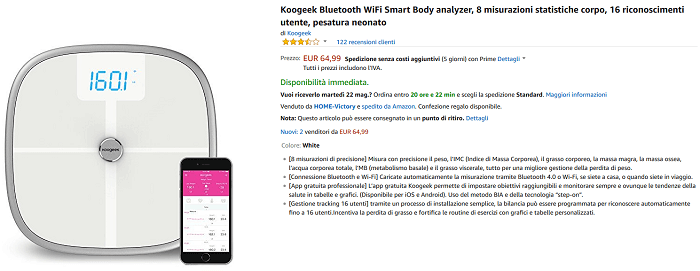 Koogeek Bilancia Smart offerta Amazon