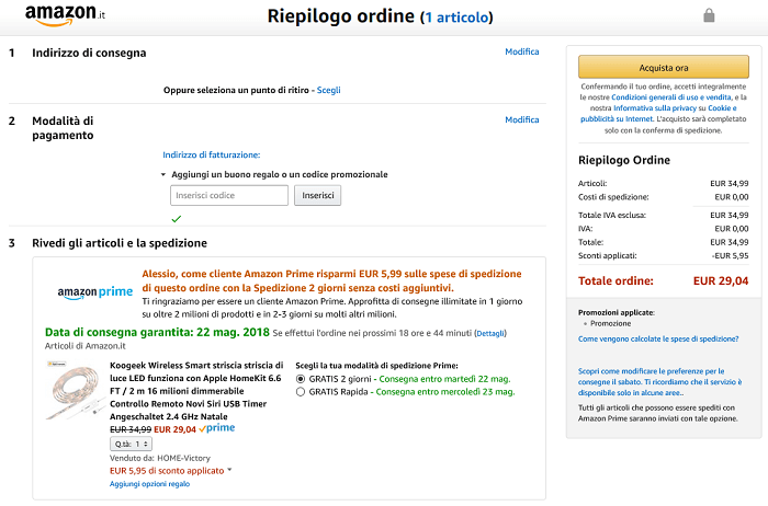 Koogeek LS1 Striscia luci LED offerta Amazon