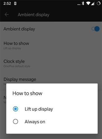 OnePlus 6 Always-on Ambient Display