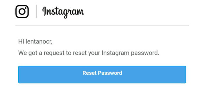 Reset password Instagram