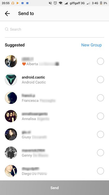 Condivisione su Instagram