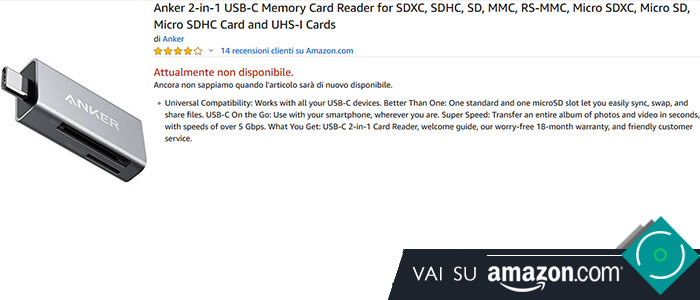 Anker Card Reader USB-C 2-in-1 recensione