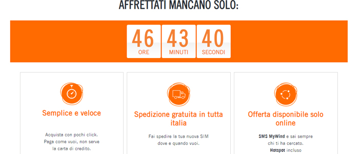 Offerta limitata per la Wind Smart top 40