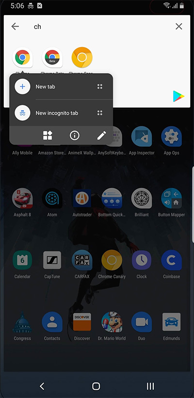 Google Chrome navigazione in incognito