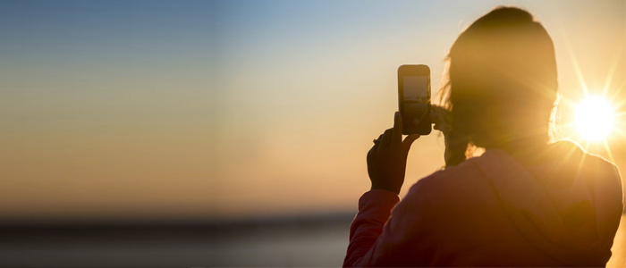 Smartphone luce del sole