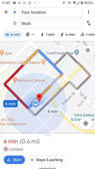 Google Maps percorso soste