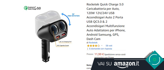 Caricabatterie da auto Rocketek