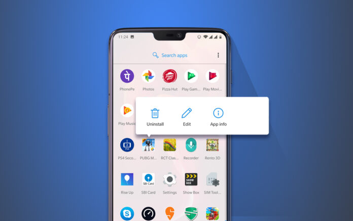 disinstallare le app