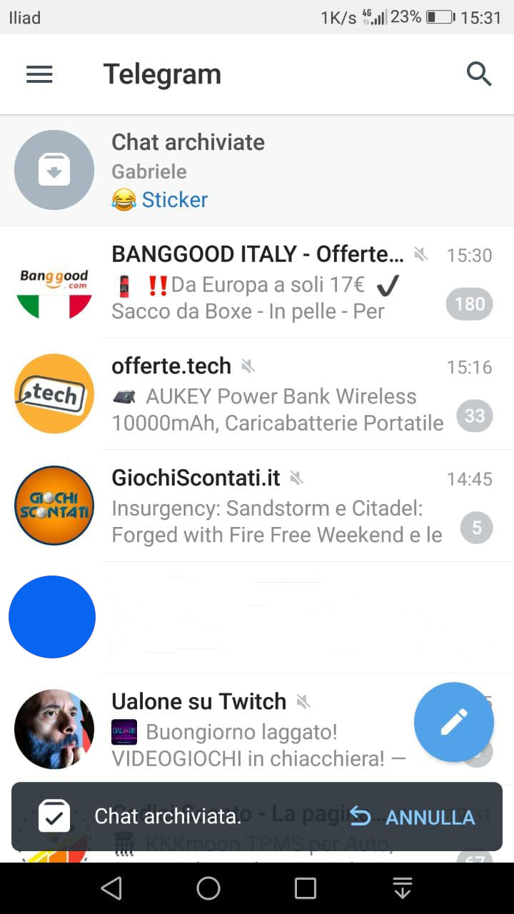 nascondere le conversazioni